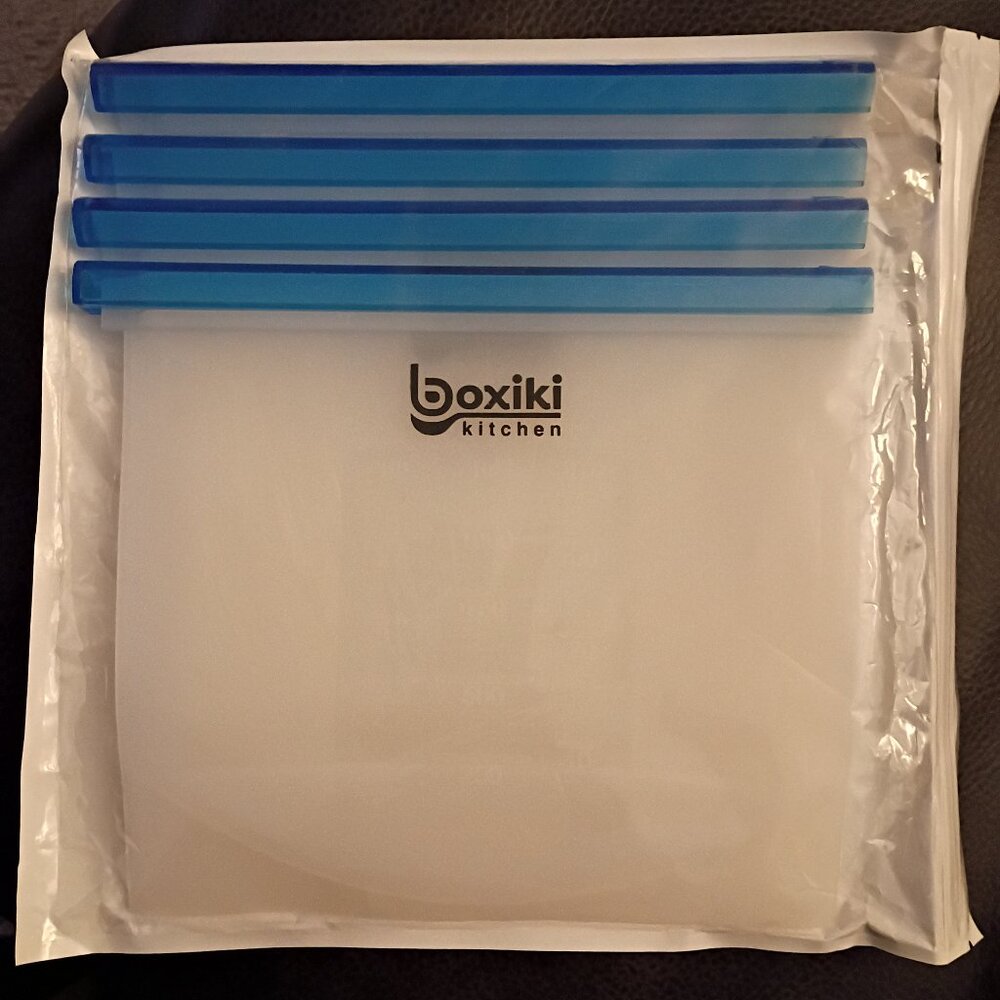 NIB boxiki kitchen silicone storage bags with sliders